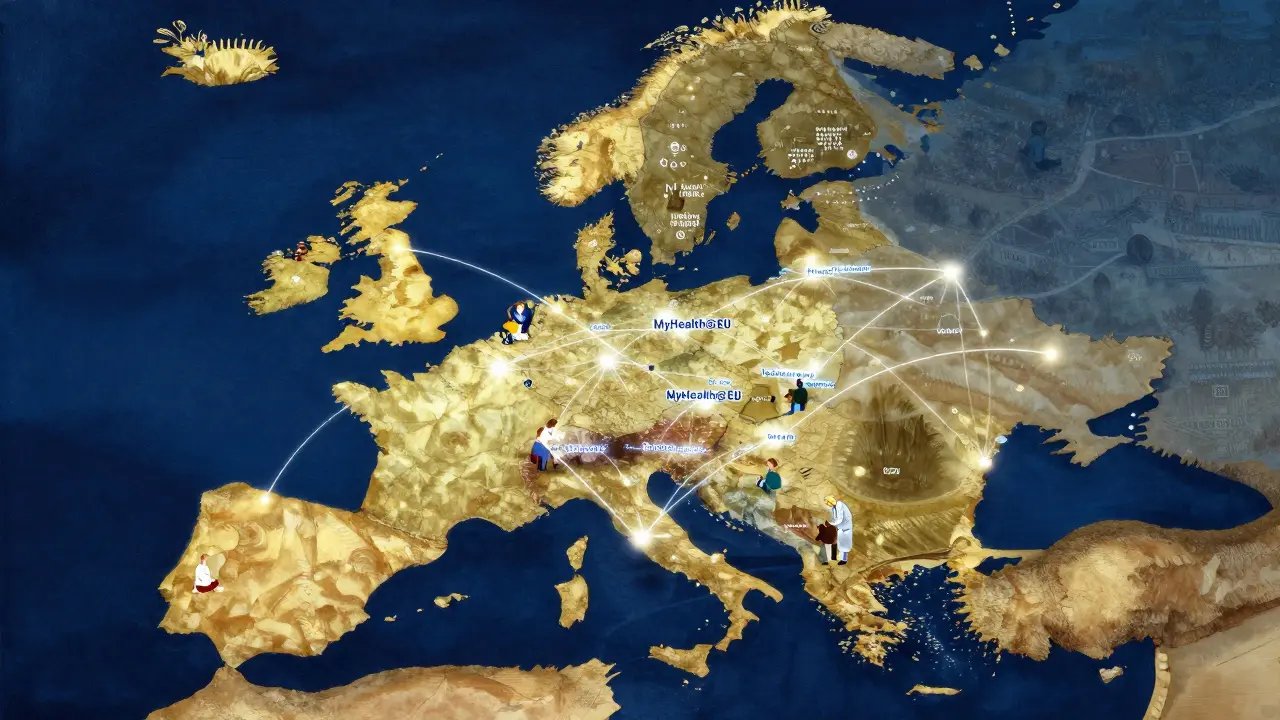 Conceptual map showing connected EU health networks