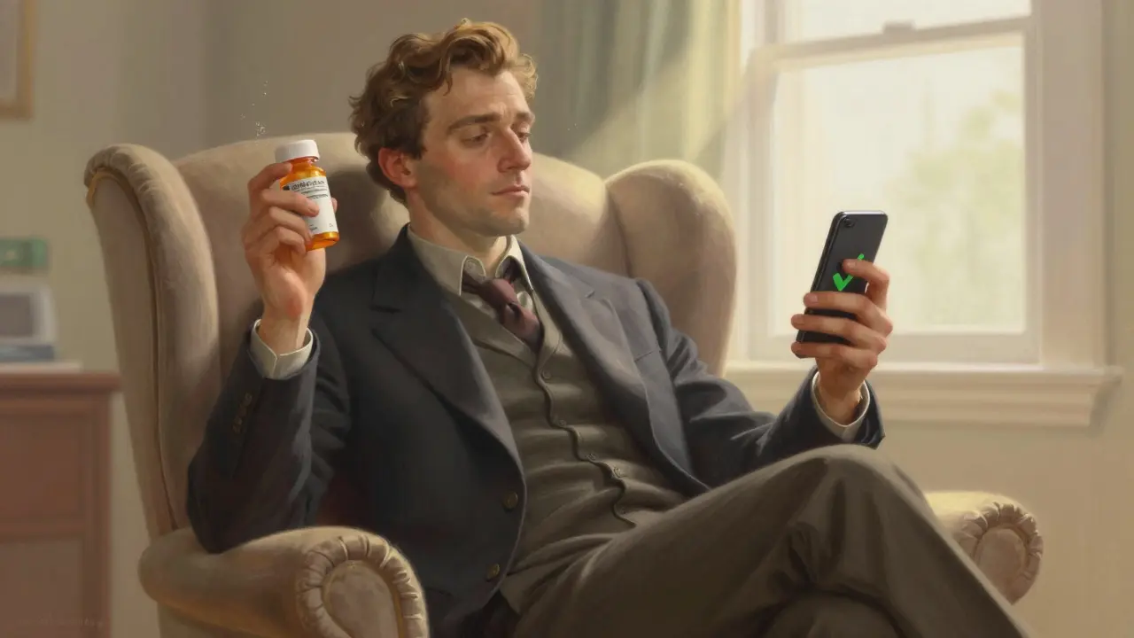 Relaxed man enjoying affordable generic medication savings