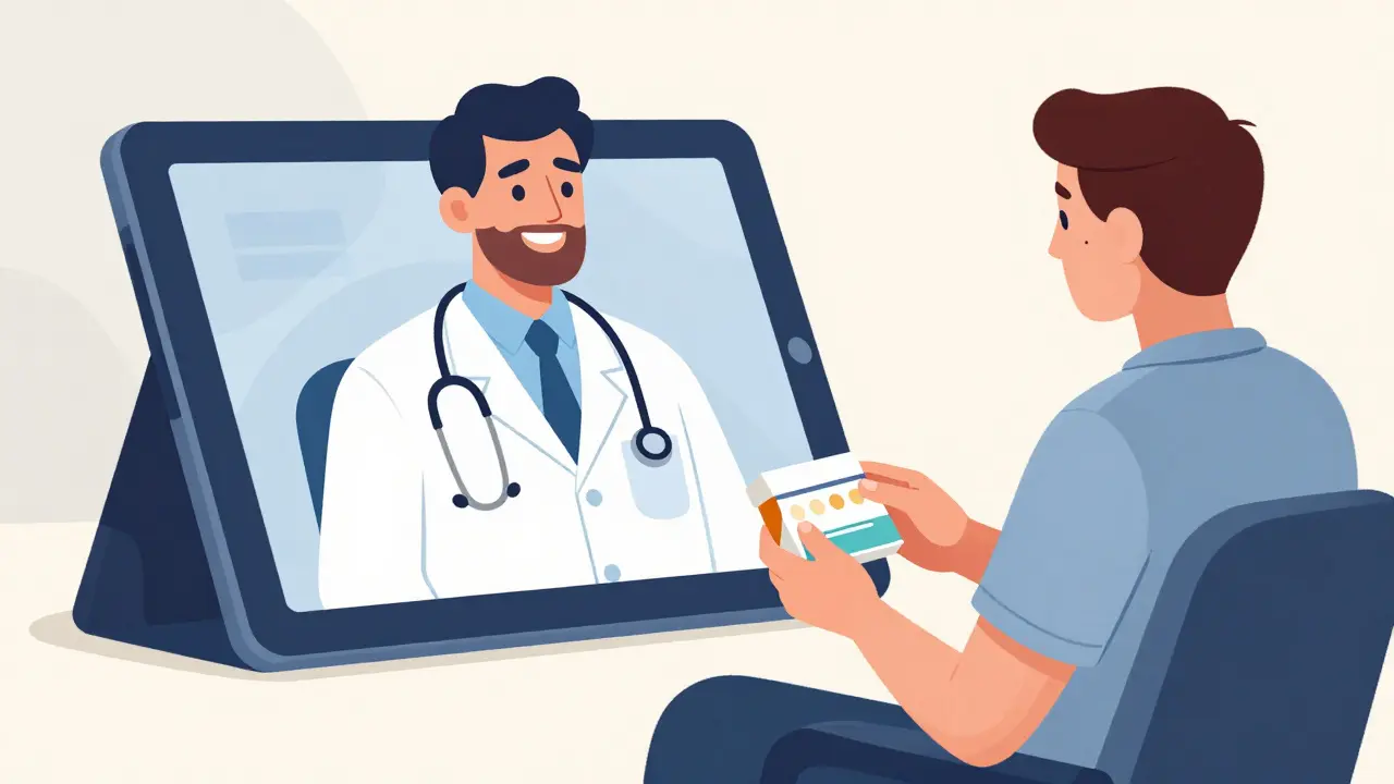 Telemedicine consultation helping patient get prescription easily
