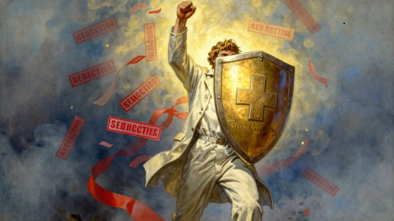 Healthcare professional winning with gold carding status against denials