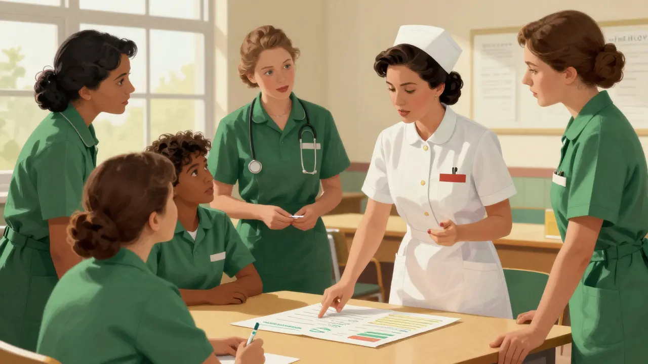 School nurse training staff on medication protocols
